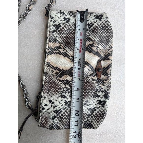 Elliott Lucca Faux Snakeskin Clutch Crossbody Bag With Chain Strap - Picture 9 of 10